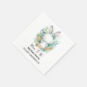 母になるイヤホップブルーピンクバニーベビーシャワー スタンダードカクテルナプキン (角)