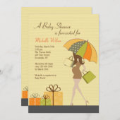 母になるシャワー招待状(白人) 招待状 (正面/裏面)