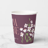 母になるデイジーフローラベビーシャワー新生児紫 紙コップ (裏面)