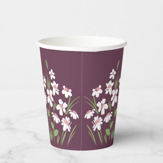 母になるデイジーフローラベビーシャワー新生児紫 紙コップ (右)