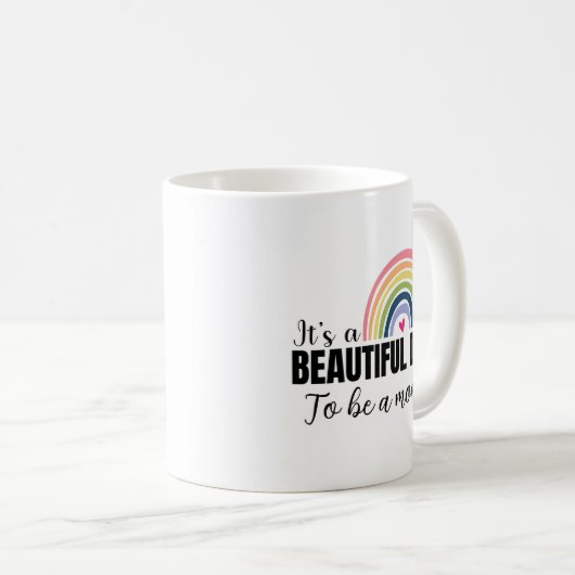 母になる美しい日レインボーマザーの日 コーヒーマグカップ (正面右)