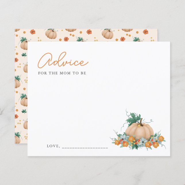 母にカボチャの赤ちゃんシャワーを勧める (正面/裏面)