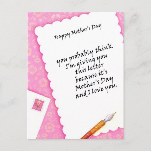 母に宛てた手紙 ポストカード (正面)