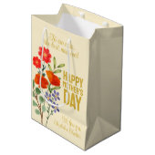 母に幸せな母の日ワイルドフラワー ミディアムペーパーバッグ (正面アングル)