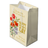 母に幸せな母の日ワイルドフラワー ミディアムペーパーバッグ (裏面アングル)