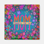 母に感謝するフローラインスピレーションかわいらしピンク マグネット (正面)