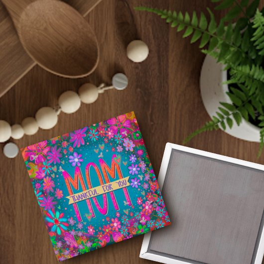 母に感謝するフローラインスピレーションかわいらしピンク マグネット