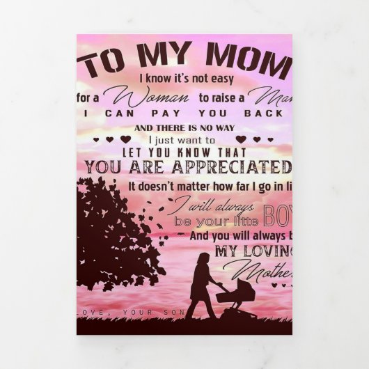 母に手紙 |家族宛てのレター 三つ折り案内状 (カバー)