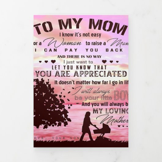 母に手紙 |家族宛てのレター 三つ折り案内状 (カバー)