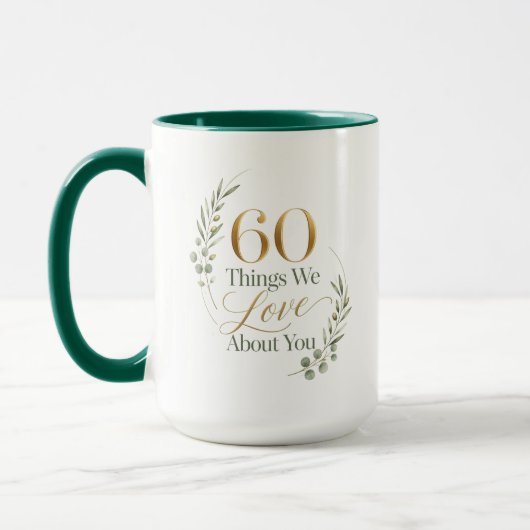 母に捧ぐ60の愛 マグカップ (左)