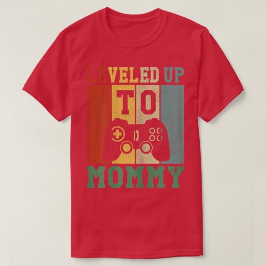 母に昇進するママまでレベルアップした女性 Tシャツ (デザイン正面)