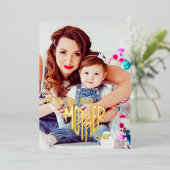 母に最高のはハート母の日の写真 箔シーズンカード (立ち正面)