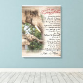 母に私の娘の手紙、女の子の誕生日ギフト キャンバスプリント (インサイチュ (ウッドフロア))