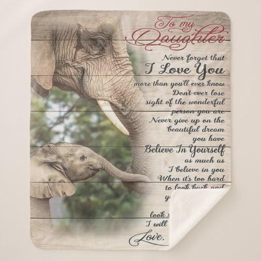 母に私の娘の手紙、女の子の誕生日ギフト シェルパブランケット (正面)