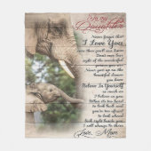 母に私の娘の手紙、女の子の誕生日ギフト フリースブランケット (正面)