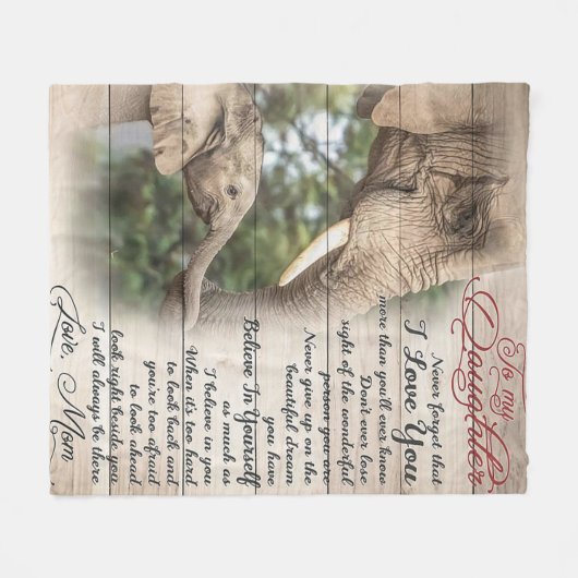 母に私の娘の手紙、女の子の誕生日ギフト フリースブランケット (正面(横))