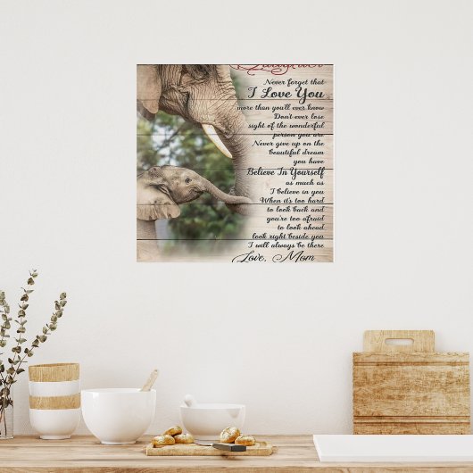 母に私の娘の手紙、女の子の誕生日ギフト ポスター (キッチン)