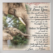 母に私の娘の手紙、女の子の誕生日ギフト ポスター (正面)