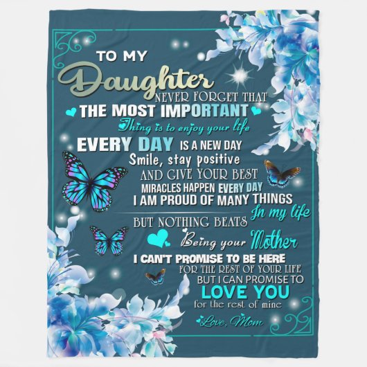 母に贈り物、娘と母に、蝶々好き フリースブランケット (正面)