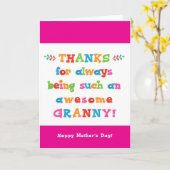 母のおばあちゃんのデイカード カード (黄色い花)