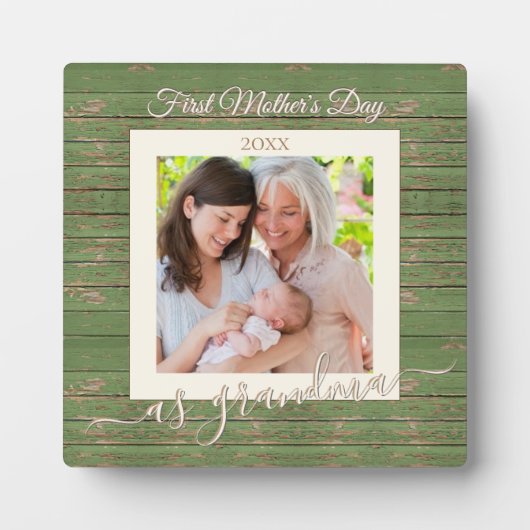 母のおばあちゃんの日の写真カスタムプレゼント フォトプラーク (正面)