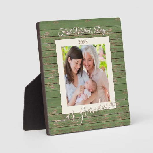 母のおばあちゃんの日の写真カスタムプレゼント フォトプラーク (正面)