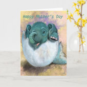 母のおもしろい日カードベビーゾウ孵化 カード (黄色い花)