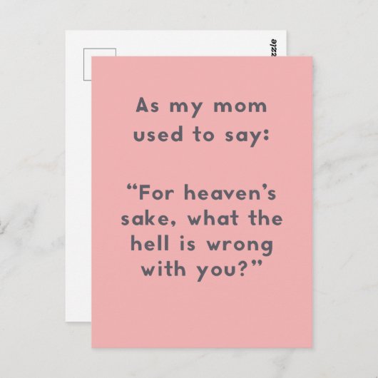 母のことわざ:おもしろいの問題 ポストカード (正面/裏面)