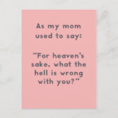 母のことわざ:おもしろいの問題 ポストカード (正面)