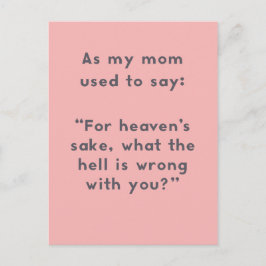 母のことわざ:おもしろいの問題 ポストカード