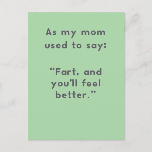母のことわざ：ファルトと良い感じおもしろい ポストカード (正面)