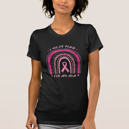 母のためにピンクを着る 乳がん啓発 Tシャツ (正面)