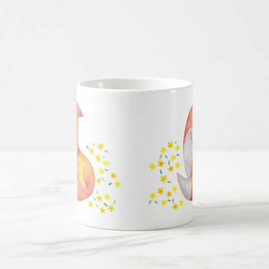 母のためのお母さんおよびベビーのマグのアカギツネの芸術のギフトを孤色に変色させて下さい コーヒーマグカップ (中央)