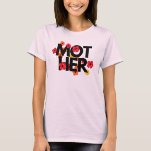 母のためのアロハビーブス:熱帯ハイビスカス Tシャツ