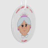 母のためのクリスマスクイーン，叔母，おばあちゃん，先生 オーナメント (正面)