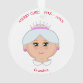 母のためのクリスマスクイーン，叔母，おばあちゃん，先生 オーナメント (裏面)