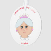 母のためのクリスマスクイーン，叔母，おばあちゃん，先生 オーナメント (正面)