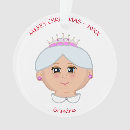 母のためのクリスマスクイーン，叔母，おばあちゃん，先生 オーナメント (正面)