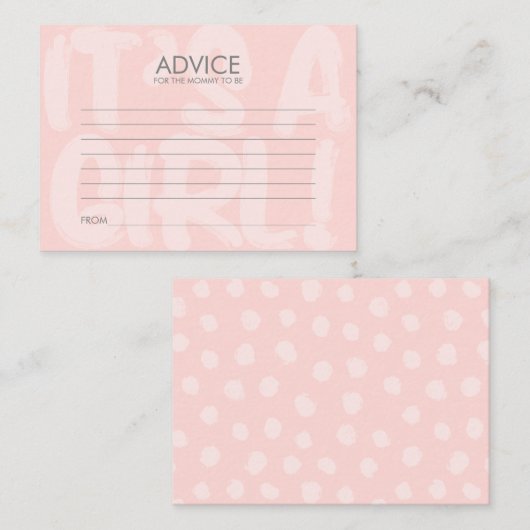母のためのグラフィティピンク赤ちゃんシャワーアドバイスカード アドバイスカード (正面/裏面)