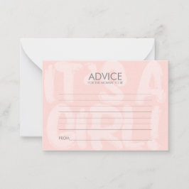 母のためのグラフィティピンク赤ちゃんシャワーアドバイスカード アドバイスカード