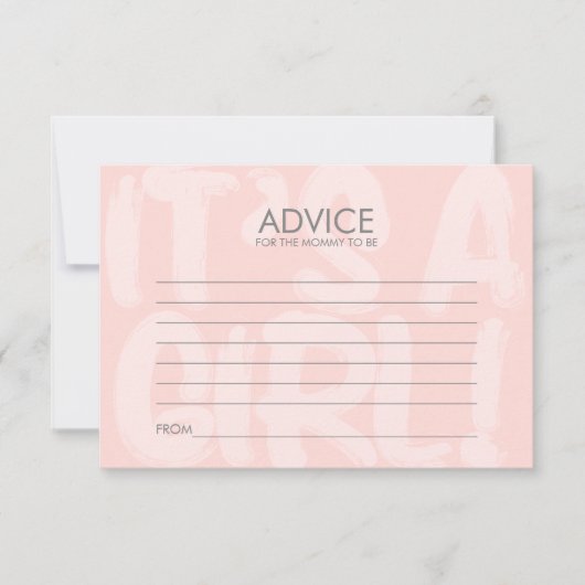 母のためのグラフィティピンク赤ちゃんシャワーアドバイスカード 招待状 (正面)
