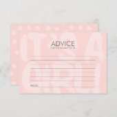 母のためのグラフィティピンク赤ちゃんシャワーアドバイスカード 招待状 (正面/裏面)