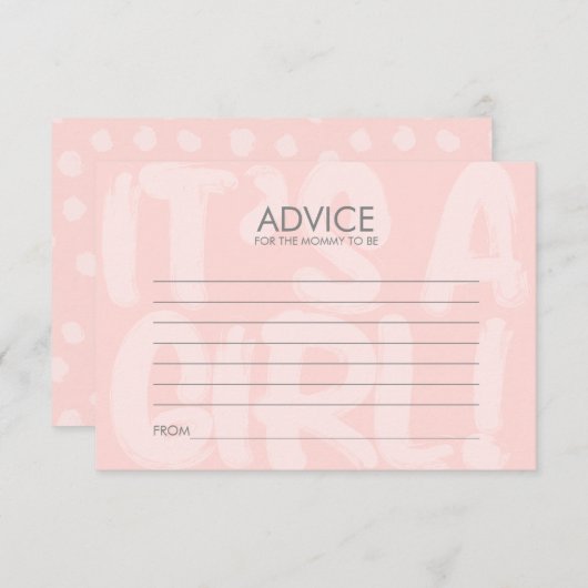 母のためのグラフィティピンク赤ちゃんシャワーアドバイスカード 招待状 (正面/裏面)