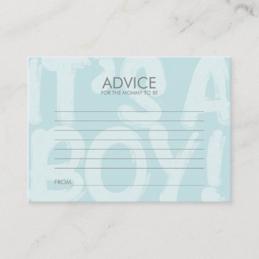 母のためのグラフィティブルーベビーシャワーアドバイスカード アドバイスカード (正面)