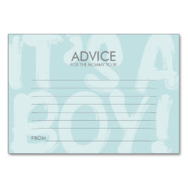母のためのグラフィティブルーベビーシャワーアドバイスカード テーブルナンバー