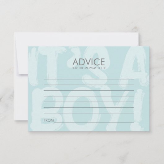 母のためのグラフィティブルーベビーシャワーアドバイスカード 招待状 (正面)