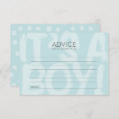 母のためのグラフィティブルーベビーシャワーアドバイスカード 招待状 (正面/裏面)