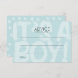 母のためのグラフィティブルーベビーシャワーアドバイスカード 招待状