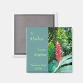 母のためのジャマイカフラワーマグネット マグネット (正面/裏面)