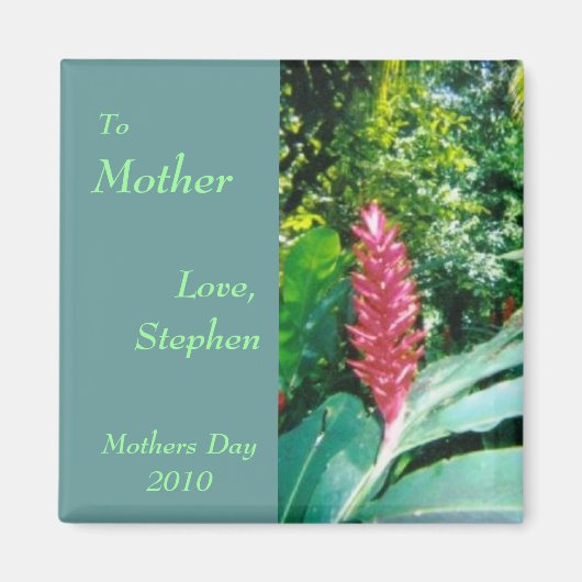 母のためのジャマイカフラワーマグネット マグネット (正面)